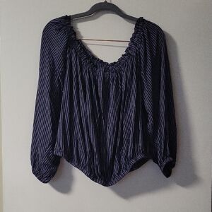 Rag & Bone Mimi Striped Linen Blend Blouse